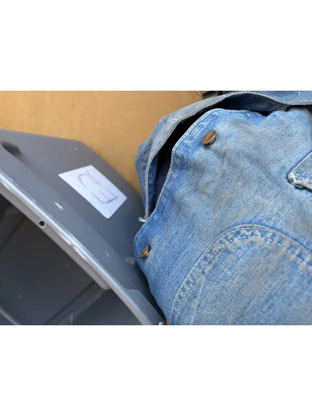 VTG 80s Carhartt Denim Chore Jacket 46 Blanket Lined Sun Faded Corduroy Collar